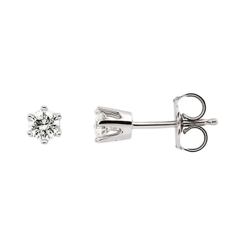 14k White Gold 1/3 CTW Diamond Friction Post Stud Earrings
