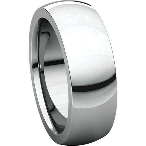 14k White Gold 7mm Heavy Comfort Fit Band, Size 9