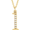 14k Yellow Gold 0.04 ctw. Diamond Lowercase Letter "L" Initial 16-inch Necklace