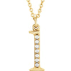 14k Yellow Gold 0.04 ctw. Diamond Lowercase Letter "L" Initial 16-inch Necklace