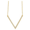 14k Yellow Gold 1/6 ctw. Diamond "V" 16-18-inch Necklace