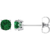 14k White Gold Chatham« Created Emerald Earrings