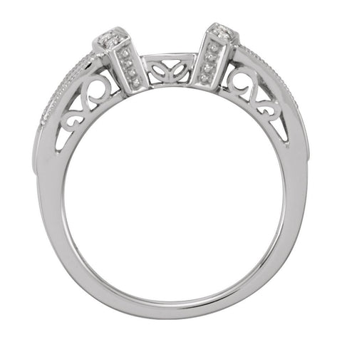 14k White Gold 1/4 CTW Diamond Ring Enhancer, Size 7