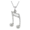 14k White Gold 1/5 ctw. Diamond Double Sixteenth Note 16-inch Necklace