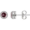 14K White Gold Pink Tourmaline "October" Birthstone Earrings