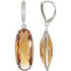 Pair of 25.00X10.00 mm Genuine Quartz Lever Back Earrings in Sterling Silver
