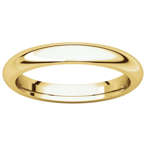 14k Yellow Gold 3mm Comfort Fit Band, Size 6.5