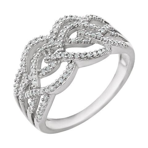 14k White Gold 1/3 CTW Diamond Ring, Size 7
