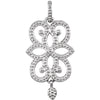 Sterling Silver Granulated Scroll Design 18" Necklace