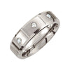 Dura Cobalt 0.10 CTTW Diamond Wedding Band Ring with Satin Finish and Steel Bezels (Size 8.5 )