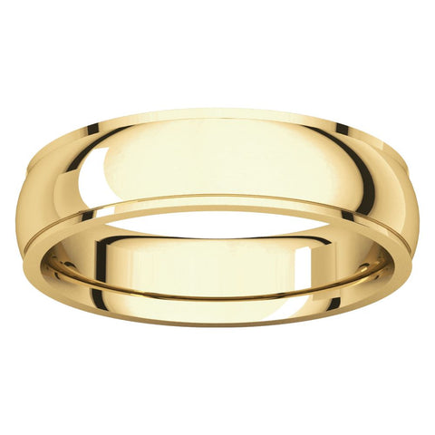 14k Yellow Gold 5mm Comfort Fit Edge Band , Size 10