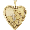 20.75x19.25 mm Child and Mother Heart Shaped Locket in 14K Yellow Gold