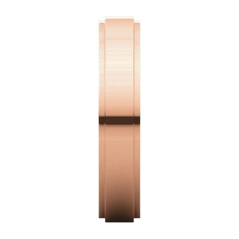 14k Rose Gold 4mm Flat Edge Band, Size 7.5