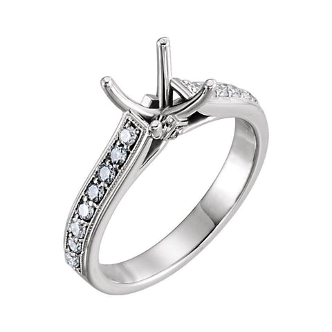 14k White Gold 3/4 CTW Diamond Engagement Ring, Size 7