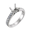 14k White Gold 3/4 CTW Diamond Engagement Ring, Size 7