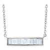 14k White Gold 1/4 ctw. Diamond Baguette Horizontal Bar 16-18-inch Necklace