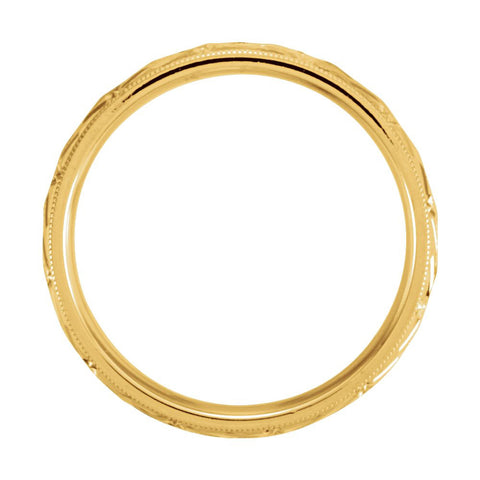 14k Yellow Gold 6mm Comfort Fit Design Band Size 10