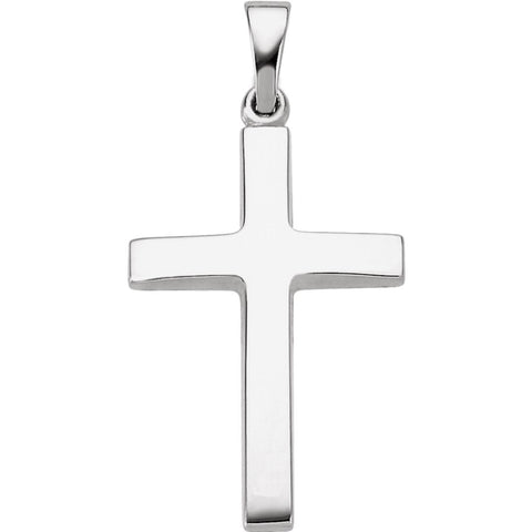 14k White Gold Cross Pendant