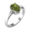 14k White Gold Peridot Ring, Size 7