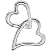 Sterling Silver Double Heart Chain Slide