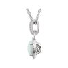 14k White Gold Created Opal & 1/10 CTW Diamond 18" Necklace