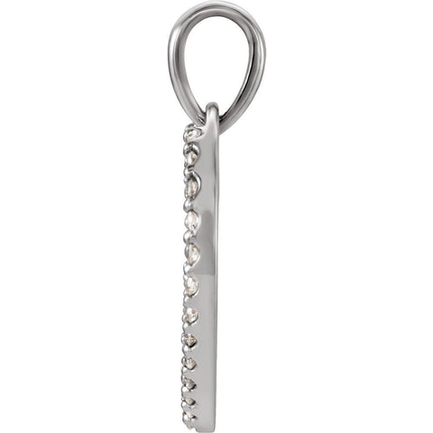 14k White Gold 1/4 CTW Diamond Heart Pendant