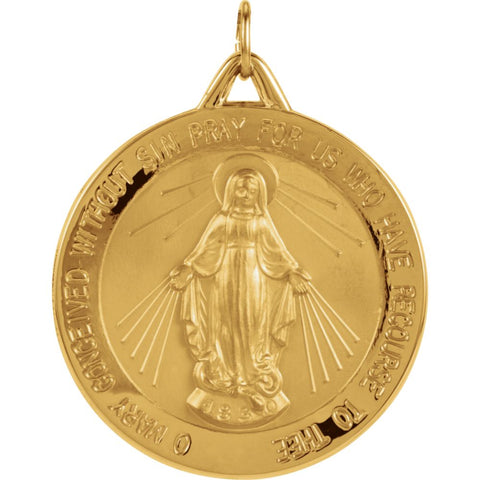 14k Yellow Gold 29mm Miraculous Medal
