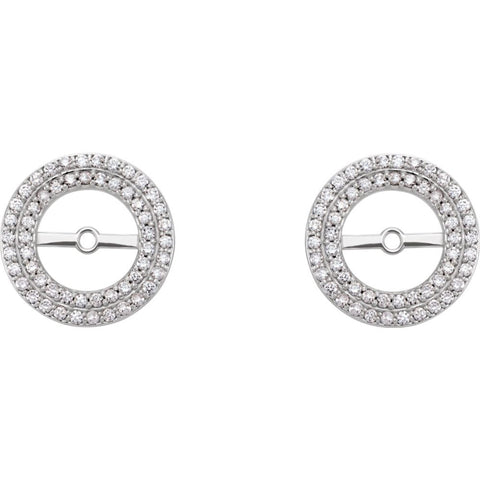 14k White Gold 1/3 CTW Diamond Earring Jackets