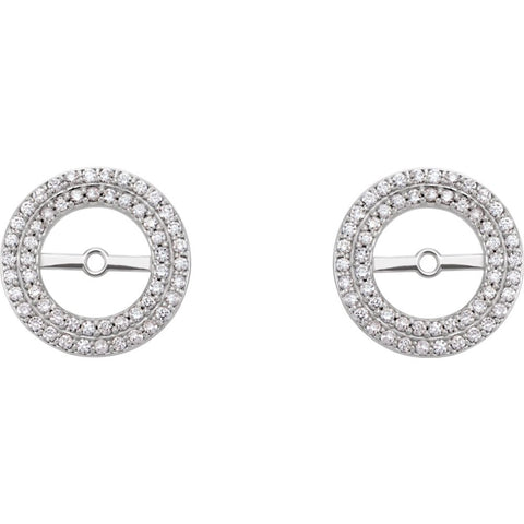 14k White Gold 1/4CTW Diamond Earring Jackets