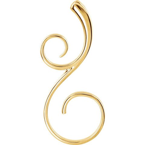 14k Yellow Gold Scroll Fashion Pendant