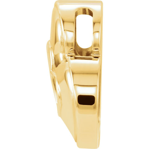 14k Yellow Gold 14x14mm Heart Pendant Slide