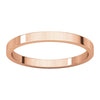 14k Rose Gold 2mm Flat Band, Size 7.5