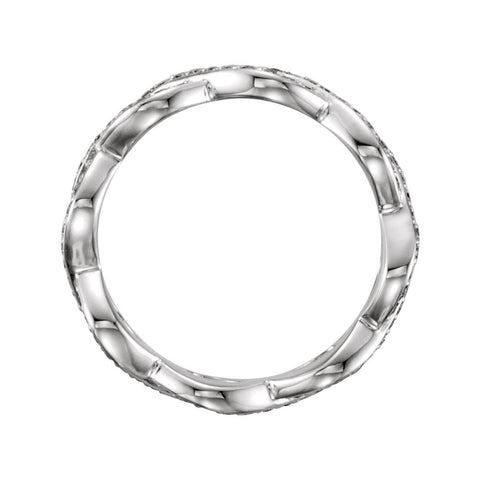 14k White Gold 1/2 CTW Diamond Eternity Band Size 7