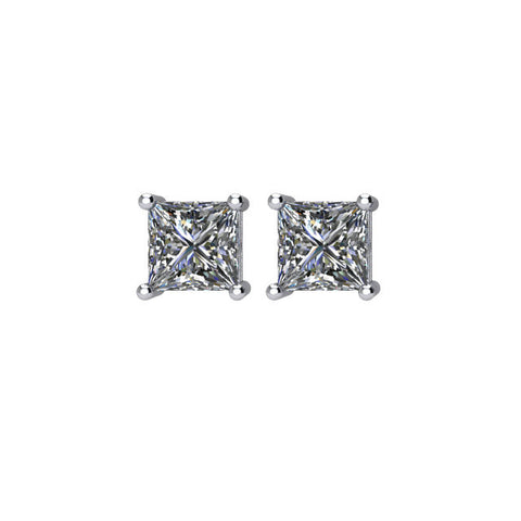 14k White Gold 1/4 CTW Diamond Threaded Post Stud Earrings