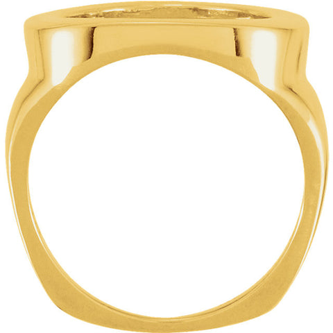 14k White Gold Ladies Coin Ring , Size 6