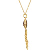 14K Yellow Gold-Plated Sterling Silver Checkerboard Honey Quartz Leaf 32" Necklace