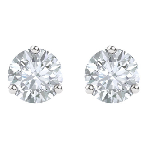 14k White Gold 4mm Round Forever Classic™ Moissanite Earrings