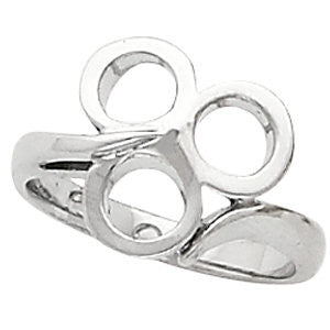 14k White Gold Freeform Ring, Size 6