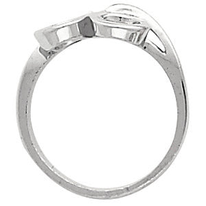 14k White Gold Freeform Ring, Size 6