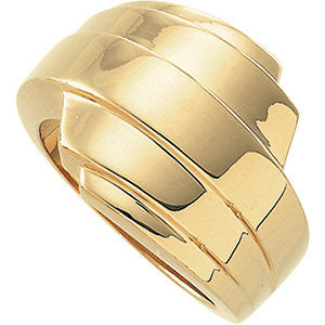 14k Yellow Gold Freeform Ring, Size 6