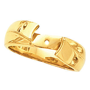 14k Yellow Gold Peg Engagement Remount, Size 6
