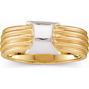 14k White/Yellow Gold Fashion Ring, Size 7