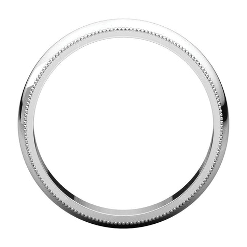 14k White Gold 4mm Milgrain Band, Size 12