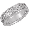 7mm Celtic Inspired Band in 14K White Gold (Size 11)