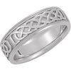 7mm Celtic Inspired Band in 14K White Gold (Size 10)
