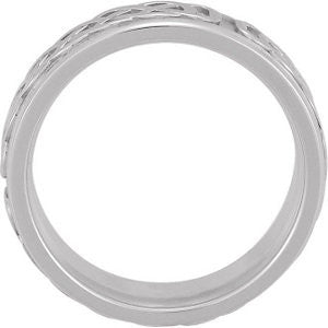 14k White Gold 7mm Celtic Inspired Band Size 10