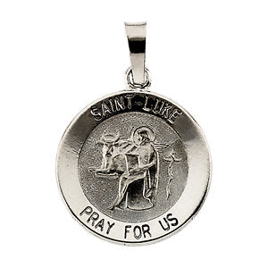 Sterling Silver 15mm Round St. Luke Medal