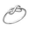 14k White Gold Infinity-Inspired Knot Ring , Size 7