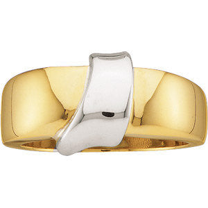 14k White/Yellow Gold Fashion Ring, Size 7