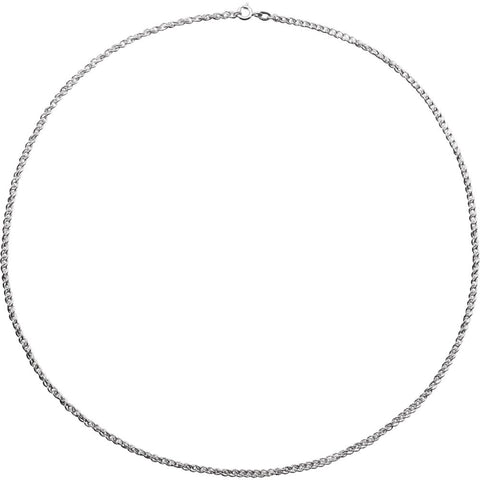 Sterling Silver 2mm 16" Rope Chain with Spring Ring